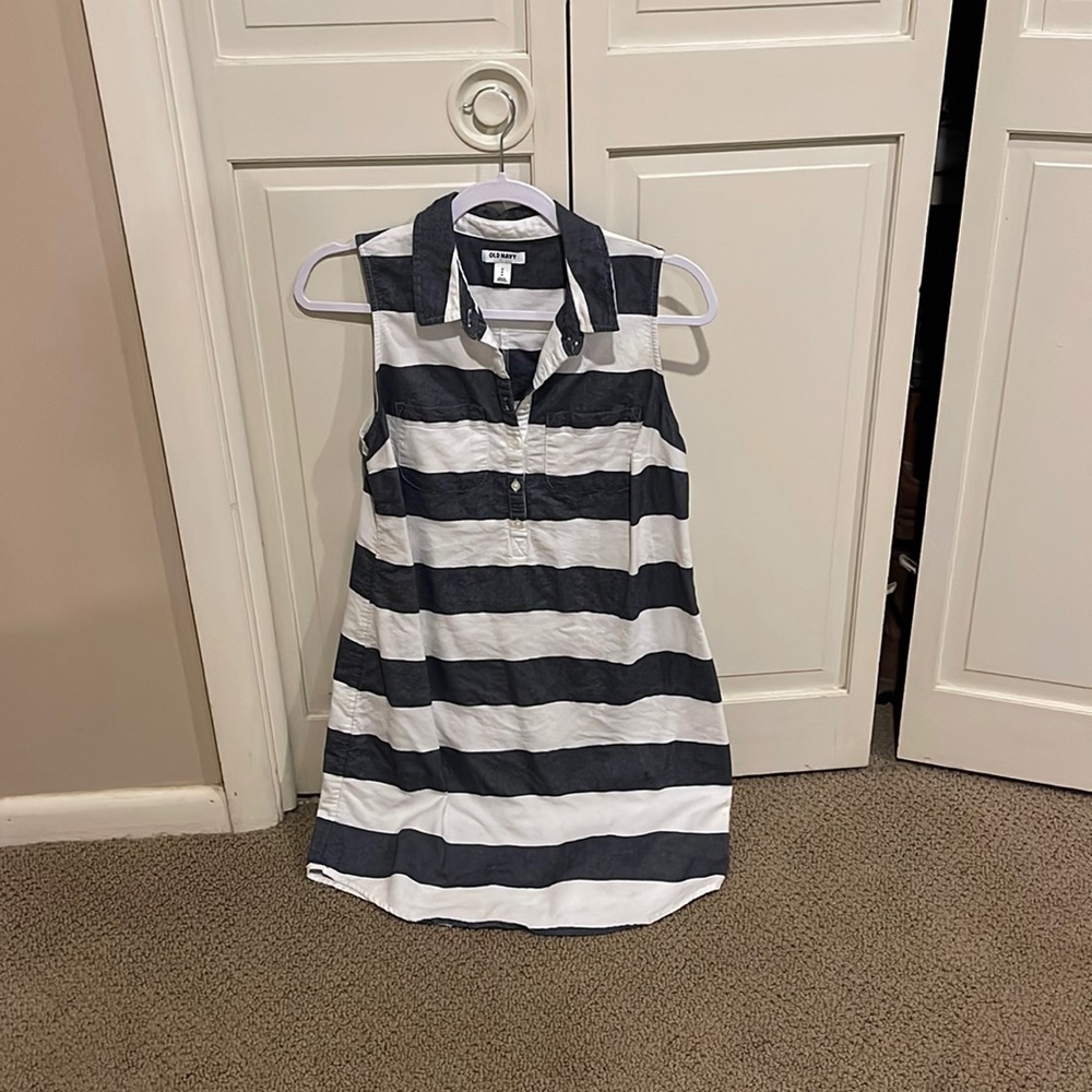 Old Navy White Chambray Striped Shirtdress S